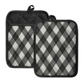 Shadow Grey Argyle Pattern Print Pot Holders With Pocket