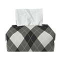 Shadow Grey Argyle Pattern Print Rectangle Tissue Box Cover
