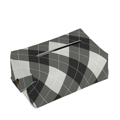 Shadow Grey Argyle Pattern Print Rectangle Tissue Box Cover