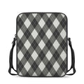 Shadow Grey Argyle Pattern Print Rectangular Crossbody Bag