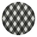 Shadow Grey Argyle Pattern Print Round Blanket