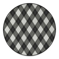 Shadow Grey Argyle Pattern Print Round Floor Mat