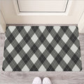 Shadow Grey Argyle Pattern Print Rubber Doormat