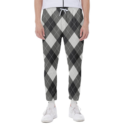 Shadow Grey Argyle Pattern Print Scuba Joggers