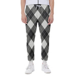 Shadow Grey Argyle Pattern Print Scuba Joggers