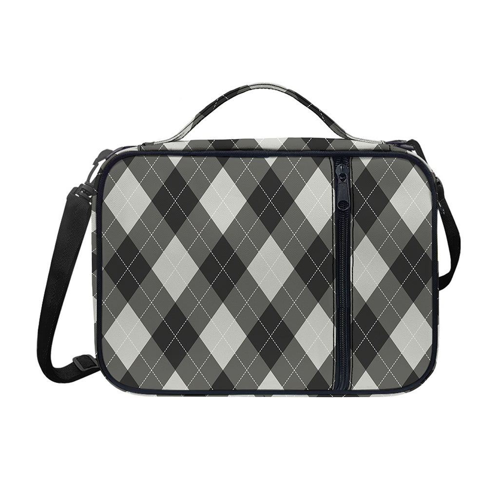 Shadow Grey Argyle Pattern Print Shoulder Strap Bible Bag