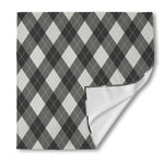 Shadow Grey Argyle Pattern Print Silk Bandana