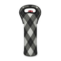Shadow Grey Argyle Pattern Print Single Neoprene Wine Tote