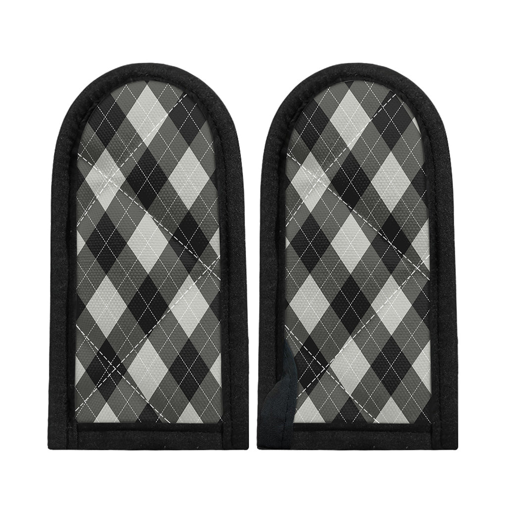 Shadow Grey Argyle Pattern Print Skillet Handle Cover