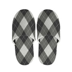 Shadow Grey Argyle Pattern Print Slippers