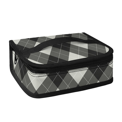 Shadow Grey Argyle Pattern Print Small Lunch Bag