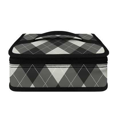 Shadow Grey Argyle Pattern Print Small Lunch Bag
