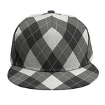 Shadow Grey Argyle Pattern Print Snapback Cap