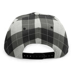 Shadow Grey Argyle Pattern Print Snapback Cap
