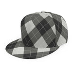 Shadow Grey Argyle Pattern Print Snapback Cap