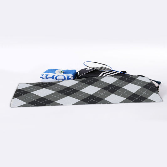 Shadow Grey Argyle Pattern Print Sports Towel