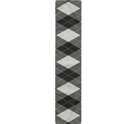 Shadow Grey Argyle Pattern Print Table Runner