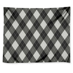 Shadow Grey Argyle Pattern Print Tapestry