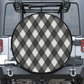 Shadow Grey Argyle Pattern Print Tire Cover