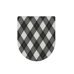 Shadow Grey Argyle Pattern Print Toilet Lid Cover