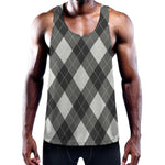 Shadow Grey Argyle Pattern Print Training Tank Top