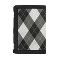 Shadow Grey Argyle Pattern Print Trifold Wallet