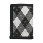 Shadow Grey Argyle Pattern Print Trifold Wallet