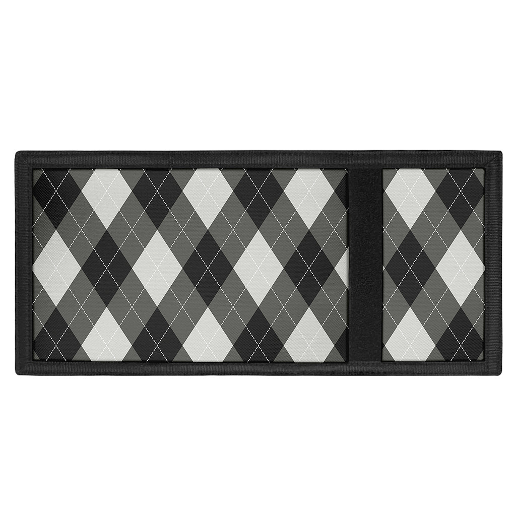 Shadow Grey Argyle Pattern Print Trifold Wallet