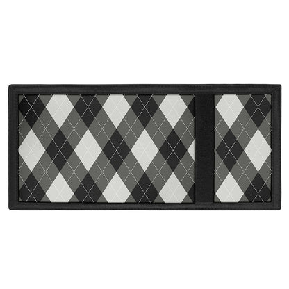 Shadow Grey Argyle Pattern Print Trifold Wallet