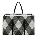 Shadow Grey Argyle Pattern Print Utility Tote Bag