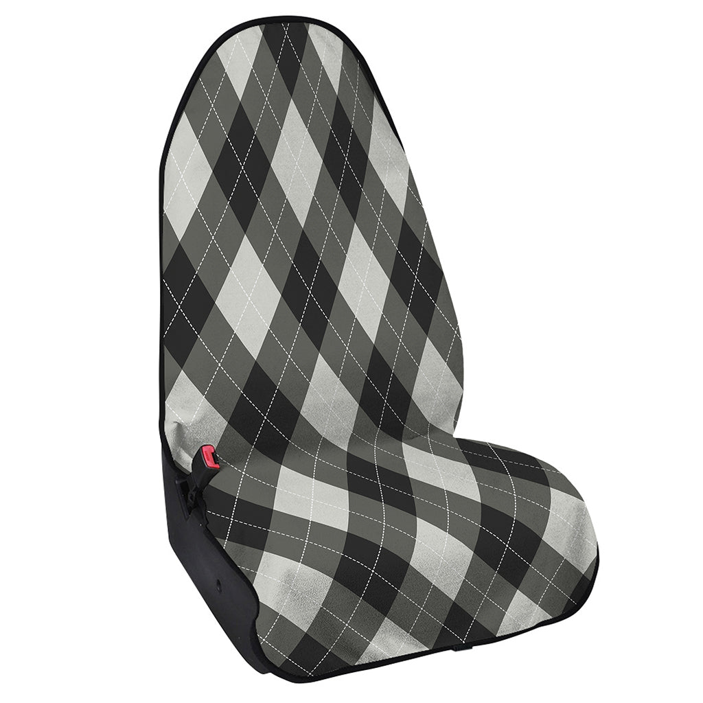 Shadow Grey Argyle Pattern Print Waterproof Car Seat Cover