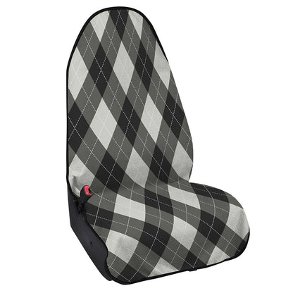 Shadow Grey Argyle Pattern Print Waterproof Car Seat Cover
