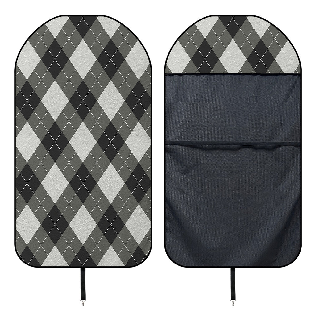 Shadow Grey Argyle Pattern Print Waterproof Car Seat Cover