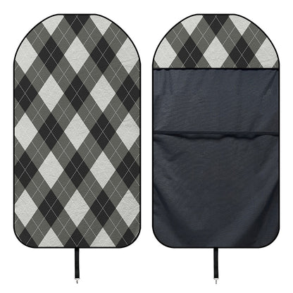 Shadow Grey Argyle Pattern Print Waterproof Car Seat Cover