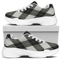 Shadow Grey Argyle Pattern Print White Chunky Shoes