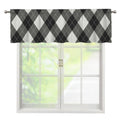 Shadow Grey Argyle Pattern Print Window Valance