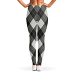 Shadow Grey Argyle Pattern Print Women's Leggings