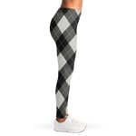 Shadow Grey Argyle Pattern Print Women's Leggings