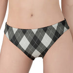 Shadow Grey Argyle Pattern Print Women's Panties