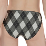 Shadow Grey Argyle Pattern Print Women's Panties