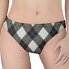 Shadow Grey Argyle Pattern Print Women's Thong