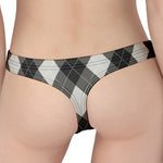 Shadow Grey Argyle Pattern Print Women's Thong