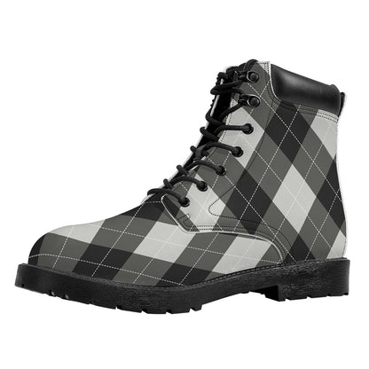 Shadow Grey Argyle Pattern Print Work Boots