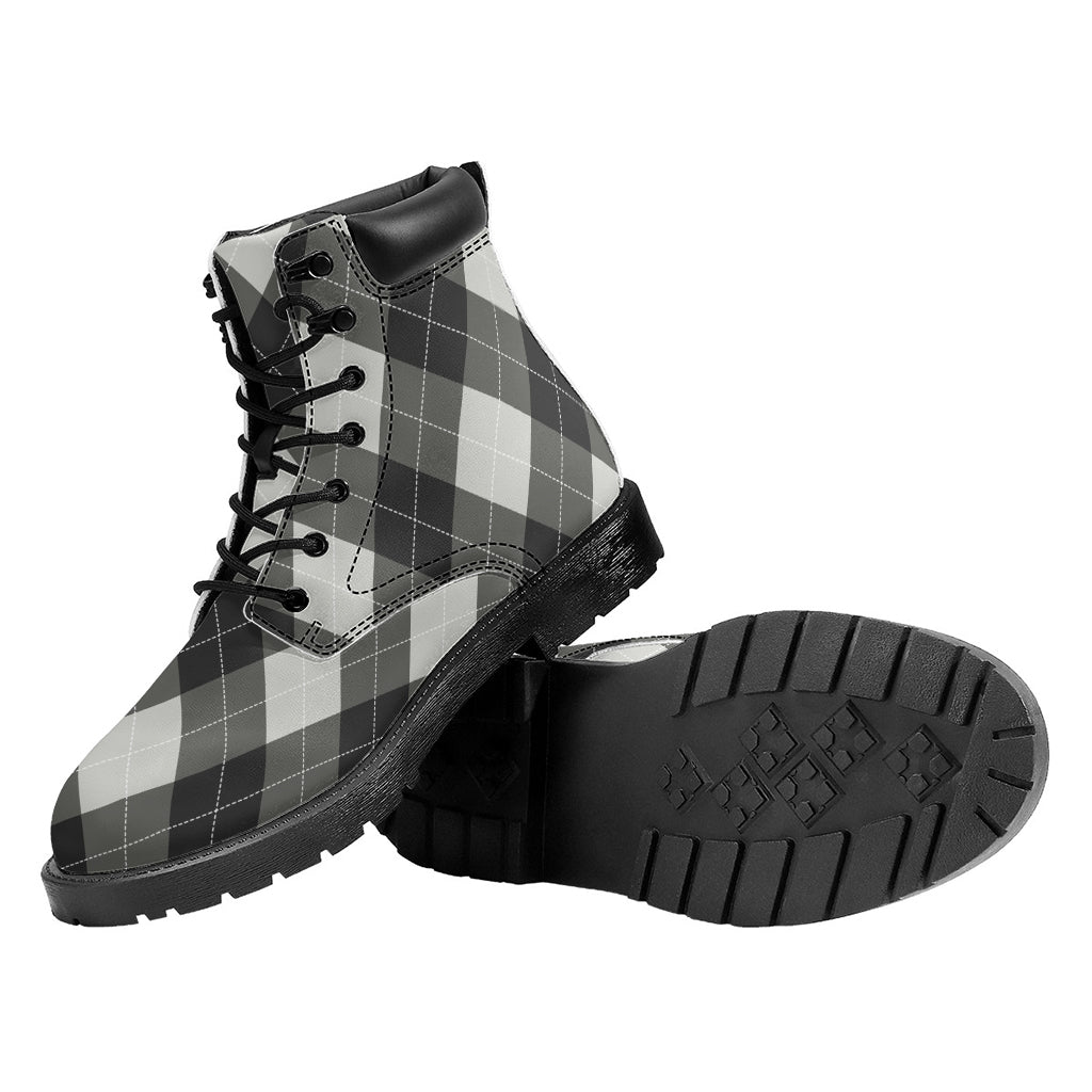 Shadow Grey Argyle Pattern Print Work Boots