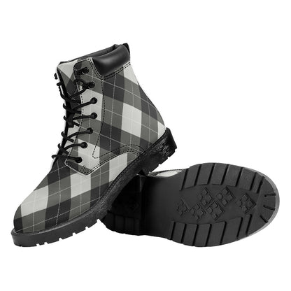 Shadow Grey Argyle Pattern Print Work Boots