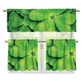 Shamrock Clover St. Patrick's Day Print 3 Piece Kitchen Curtains
