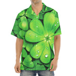 Shamrock Clover St. Patrick's Day Print Aloha Shirt