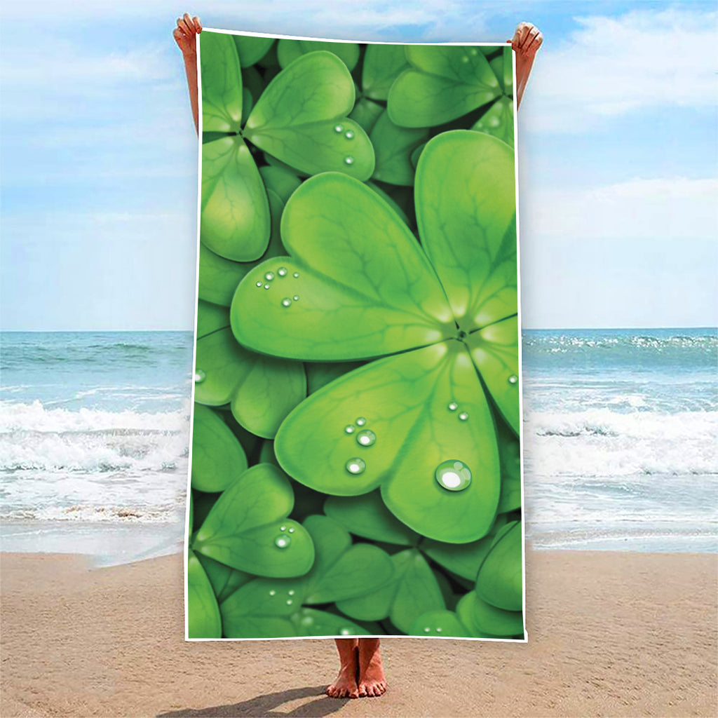 Shamrock Clover St. Patrick's Day Print Beach Towel