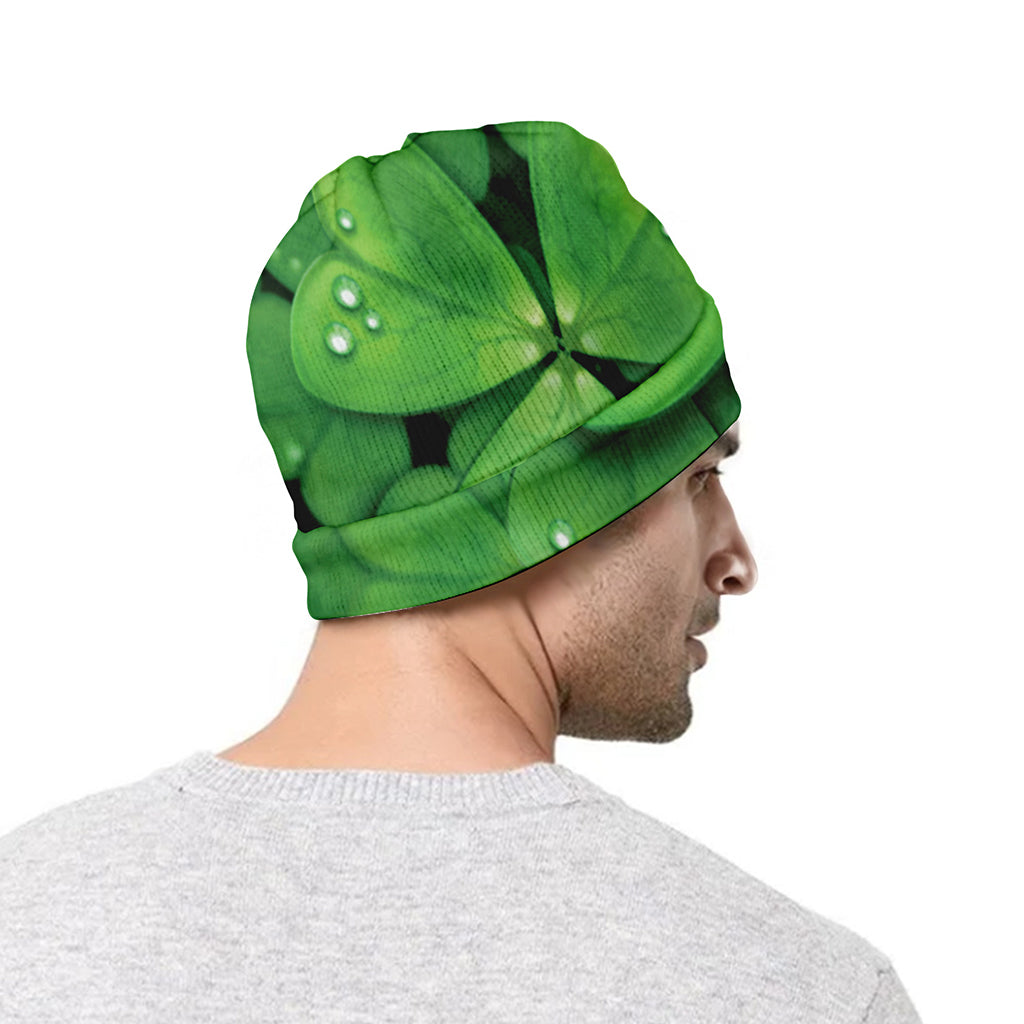 Shamrock Clover St. Patrick's Day Print Beanie