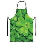 Shamrock Clover St. Patrick's Day Print Bib Apron With Pocket
